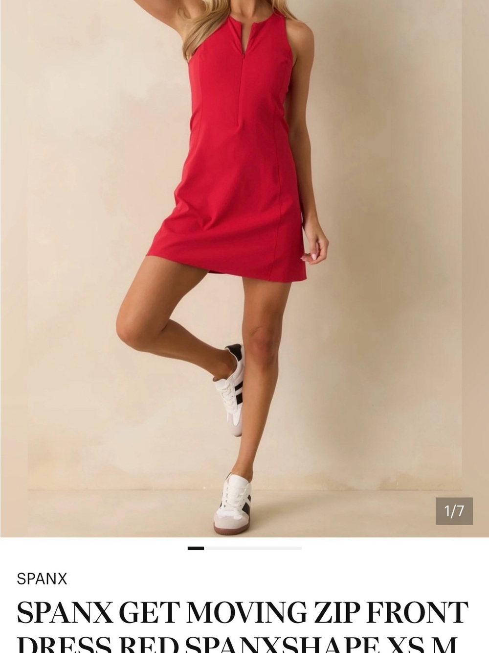 SPANX Wine Red Sleeveless V-Neck Shift Dress